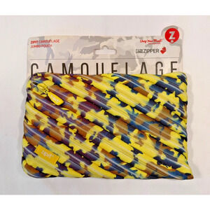 New Zipit Twister Jumbo Binder Pouch Camouflage Zipper Makeup Bag Case